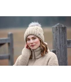 Felix Bühler Bonnet à pompon Inke champagne