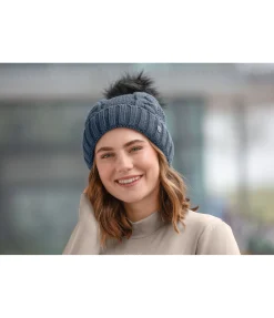 Felix Bühler Bonnet à pompon Inke pétrole Discount