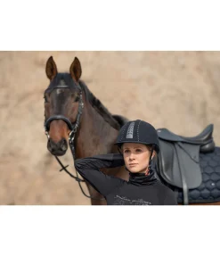 KNIGHTSBRIDGE Casque d'équitation Air III Crystal noir Outlet
