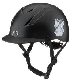 KNIGHTSBRIDGE Casque d'équitation enfant Support Horsy noir Outlet
