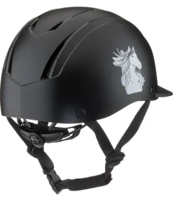 KNIGHTSBRIDGE Casque d'équitation enfant Support Horsy noir Outlet