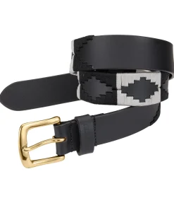 Felix Bühler Ceinture en cuir Camilla noir/champagne Sale