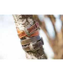 STONEDEEK Ceinture en cuir Enola marron foncé New