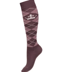 Felix Bühler Chaussettes hautes Argyle Glitzer II rose ancien Discount