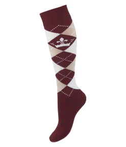 Felix Bühler Chaussettes hautes Argyle acajou Hot