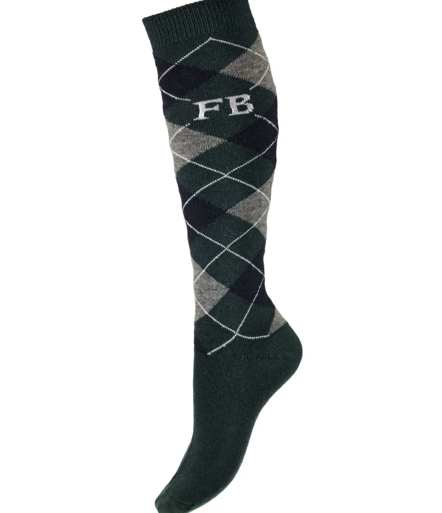 Felix Bühler Chaussettes hautes à base de laine mérinos Argyle vert d´eau Clearance