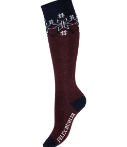 Felix Bühler Chaussettes hautes à base de laine mérinos Malia acajou Online