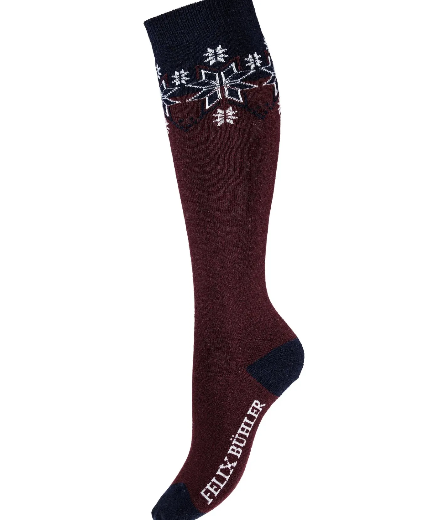Felix Bühler Chaussettes hautes à base de laine mérinos Malia acajou Online