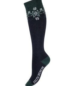 Felix Bühler Chaussettes hautes à base de laine mérinos Malia vert d´eau Clearance