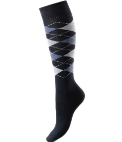 STEEDS Chaussettes hautes à losanges Argyle marine Hot