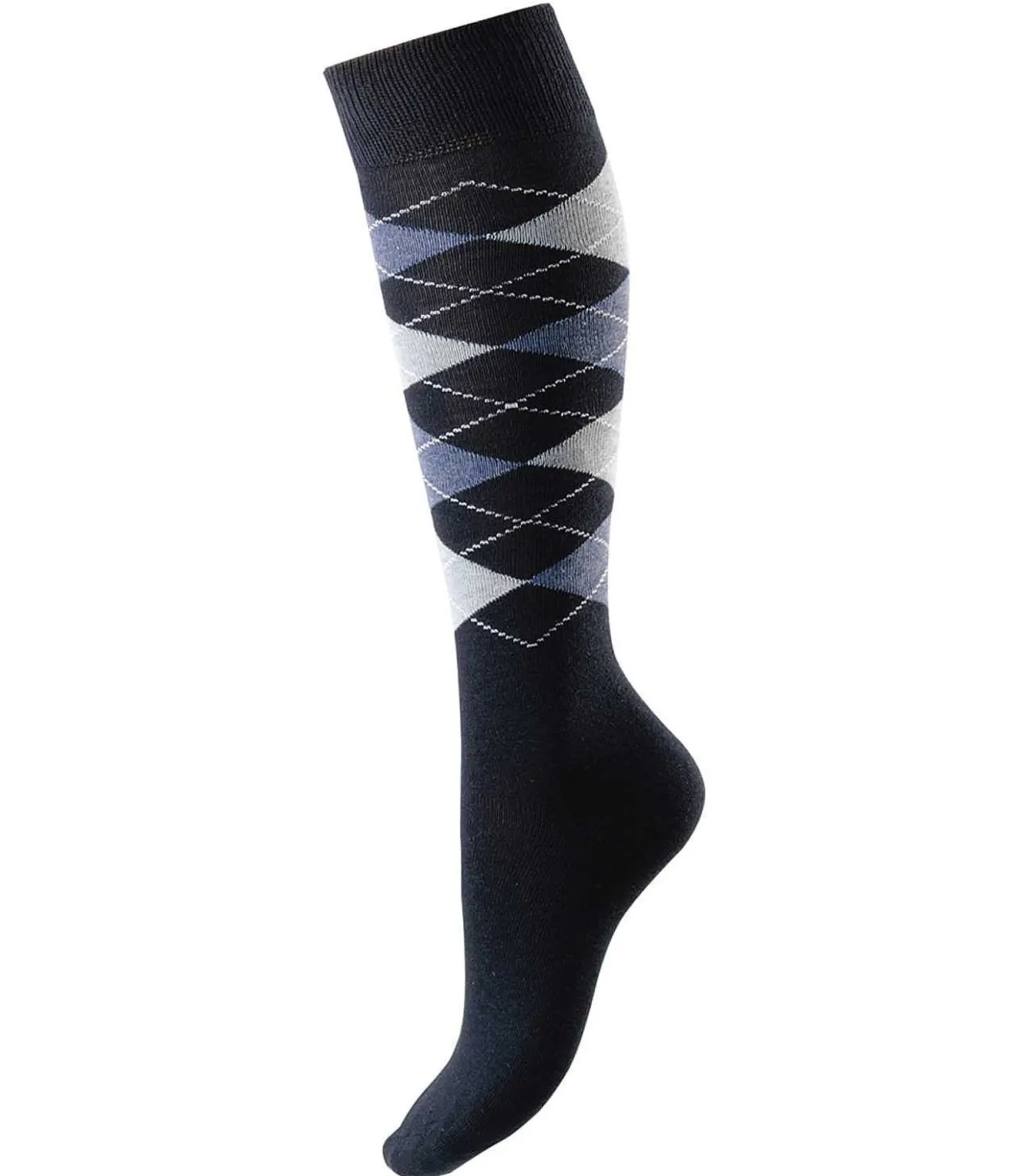 STEEDS Chaussettes hautes à losanges Argyle marine Hot