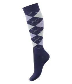 STEEDS Chaussettes hautes à losanges Argyle améthyste New