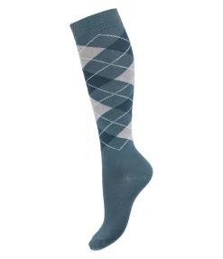 STEEDS Chaussettes hautes à losanges Argyle bleu dauphin Sale
