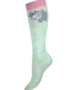 STEEDS Chaussettes hautes enfant Unicorn menthe Hot
