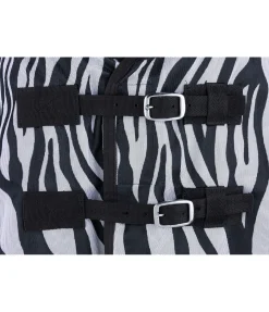 THERMO MASTER Chemise anti-mouches Zebra Combo, avec rabat ventral blanc/noir New