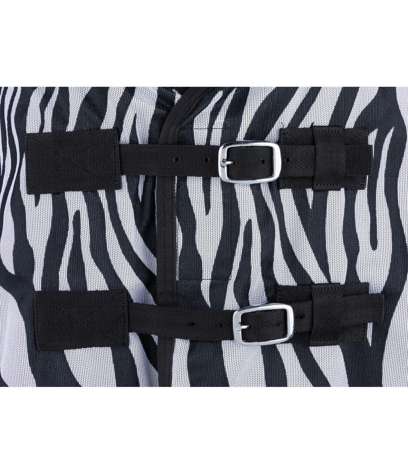 THERMO MASTER Chemise anti-mouches Zebra Combo, avec rabat ventral blanc/noir New