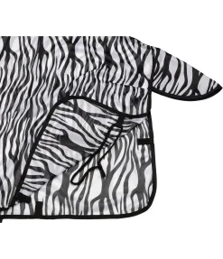 THERMO MASTER Chemise anti-mouches Zebra Combo, avec rabat ventral blanc/noir New