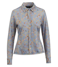 Felix Bühler Chemise d'équitation Rosalie bleu fumée Sale