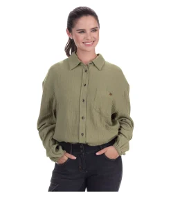 TWIN OAKS Chemise en mousseline Colorado taupe Sale