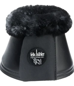 Felix Bühler Cloches avec véritable fourrure d'agneau noir/noir
