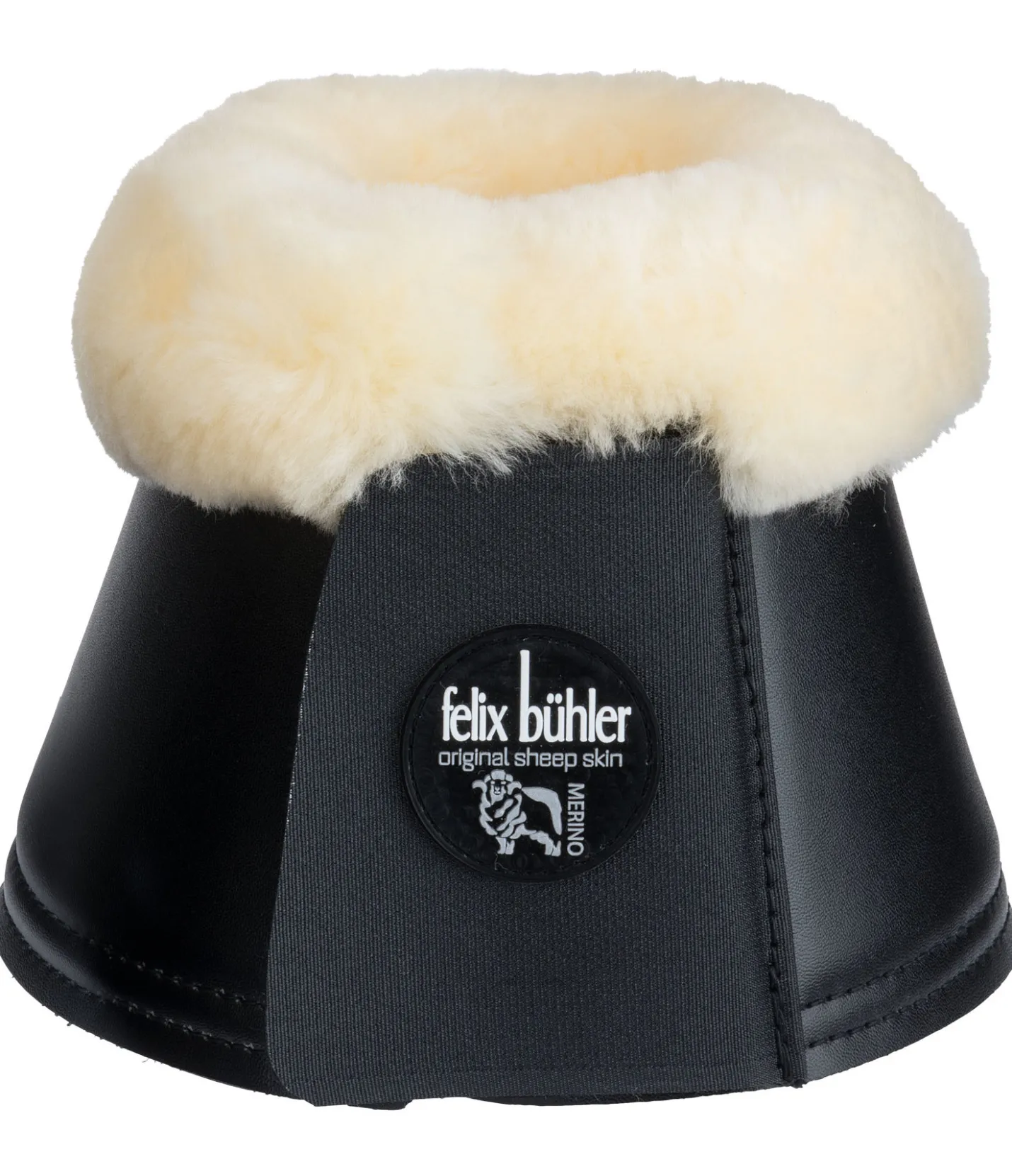Felix Bühler Cloches avec véritable fourrure d'agneau noir Hot