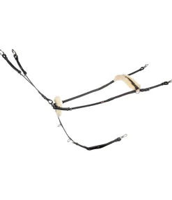 CLARIDGE HOUSE Collier de chasse élastique avec fourrure d'agneau Quick Fit marron foncé New
