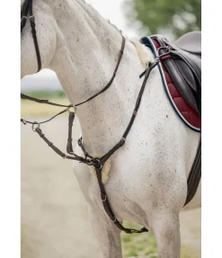 CLARIDGE HOUSE Collier de chasse élastique avec fourrure d'agneau Quick Fit marron foncé New