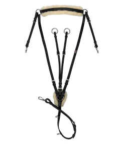 CLARIDGE HOUSE Collier de chasse élastique avec fourrure d'agneau Quick Fit noir/argenté Clearance