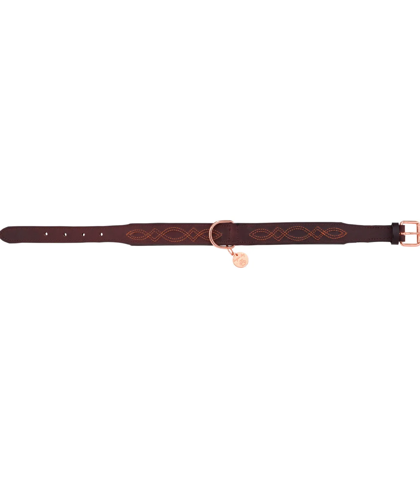 sugar dog Collier en cuir pour chien Livorno brun/rose