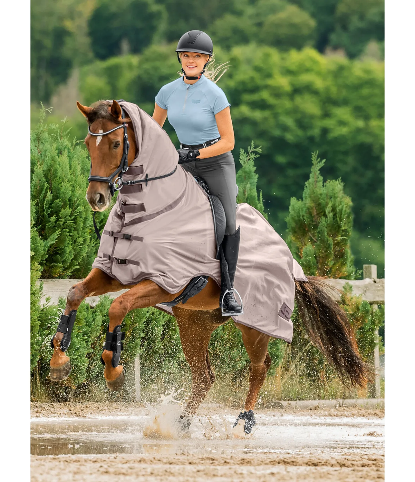 THERMO MASTER Couvre-reins anti-mouches avec couvre-cou Vega sable Discount