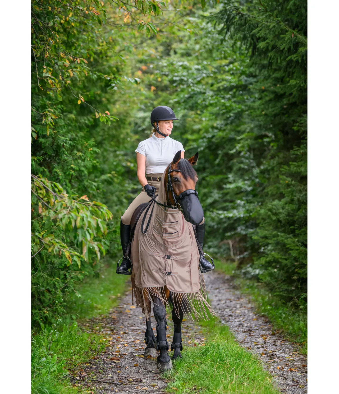 THERMO MASTER Couvre-reins avec franges Elea noisette Online