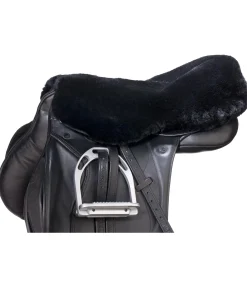 Felix Bühler Couvre-siège en véritable fourrure d'agneau noir Sale