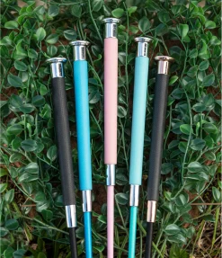 SHOWMASTER Cravache de dressage Gel-Grip 2.0 noir/rose-doré