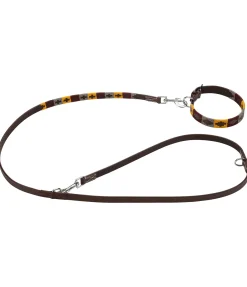 sugar dog Ensemble collier et laisse en cuir pour chien Polo Sports brun Best