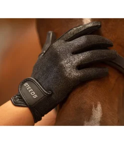 STEEDS Gants d'équitation Glitter noir Hot