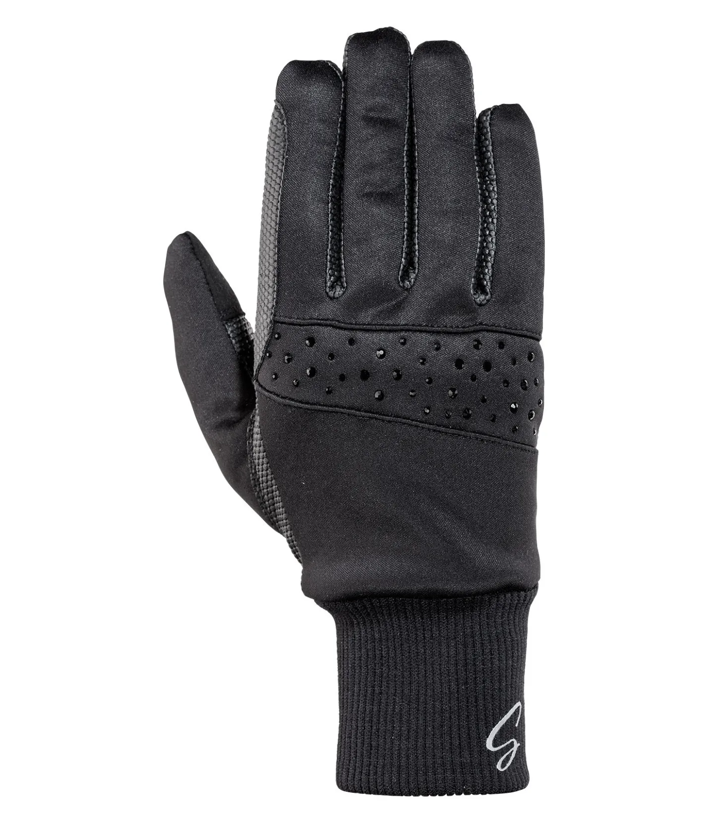 STEEDS Gants d'équitation d'hiver softshell Sparkle noir New