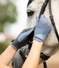 STEEDS Gants d'équitation d'été Mesh bleu dauphin Clearance