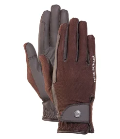 Felix Bühler Gants d'équitation d'été Light Mesh marron foncé New