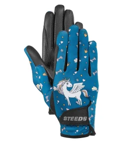 STEEDS Gants d'équitation d'été enfant Unicorn turquoise foncé Hot