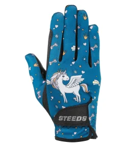 STEEDS Gants d'équitation d'été enfant Unicorn turquoise foncé Hot
