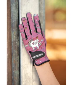 STEEDS Gants d'équitation d'été enfant Unicorn mauve Outlet