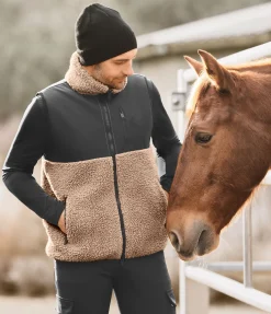 Felix Bühler Gilet bi-matière avec polaire Teddy homme Minnesota caramel Clearance
