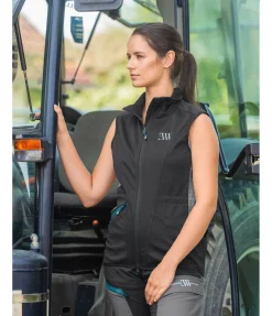 EQUESTRIAN WORK WEAR Gilet d'extérieur fonctionnel noir New