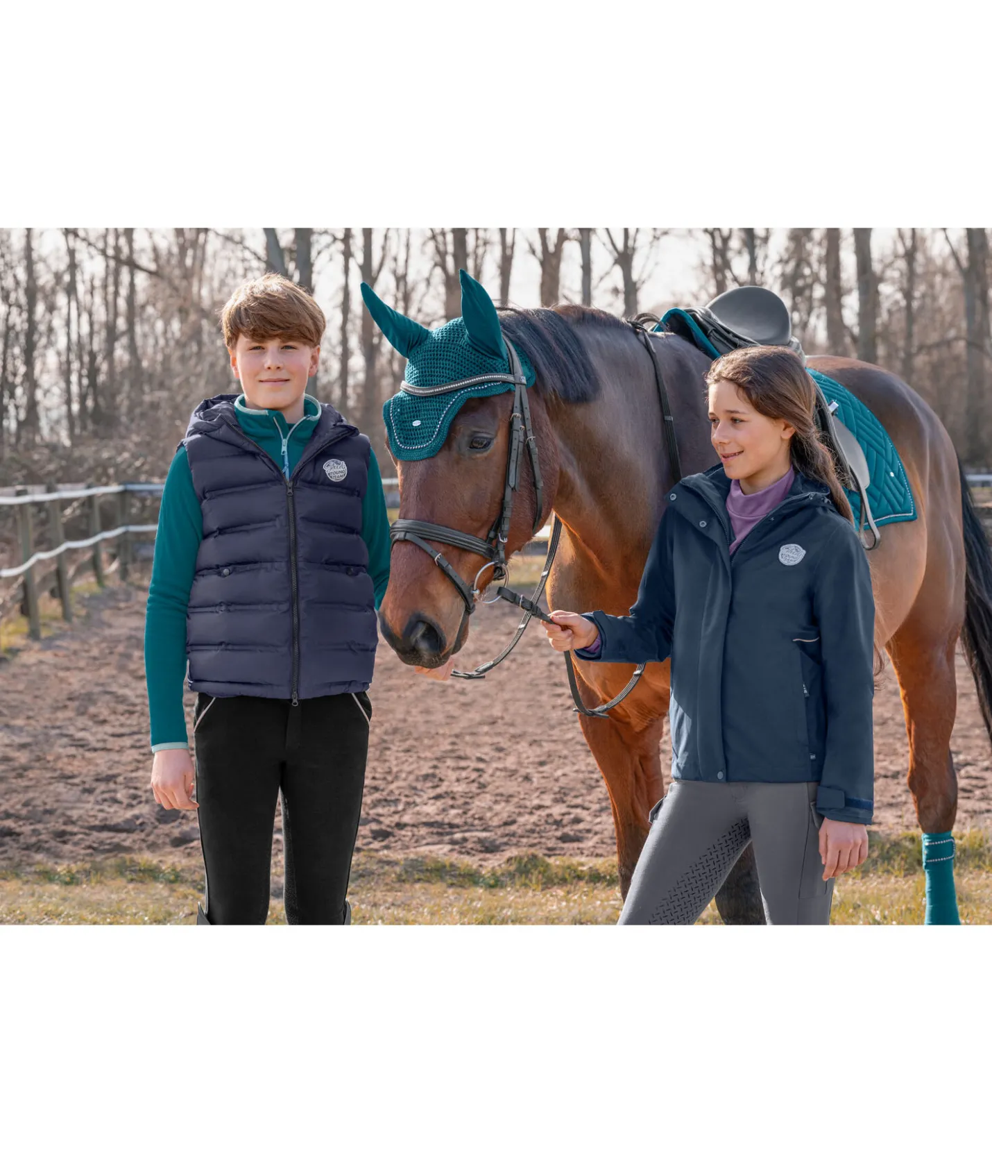 STEEDS Gilet d'équitation à capuche enfant Calla marine