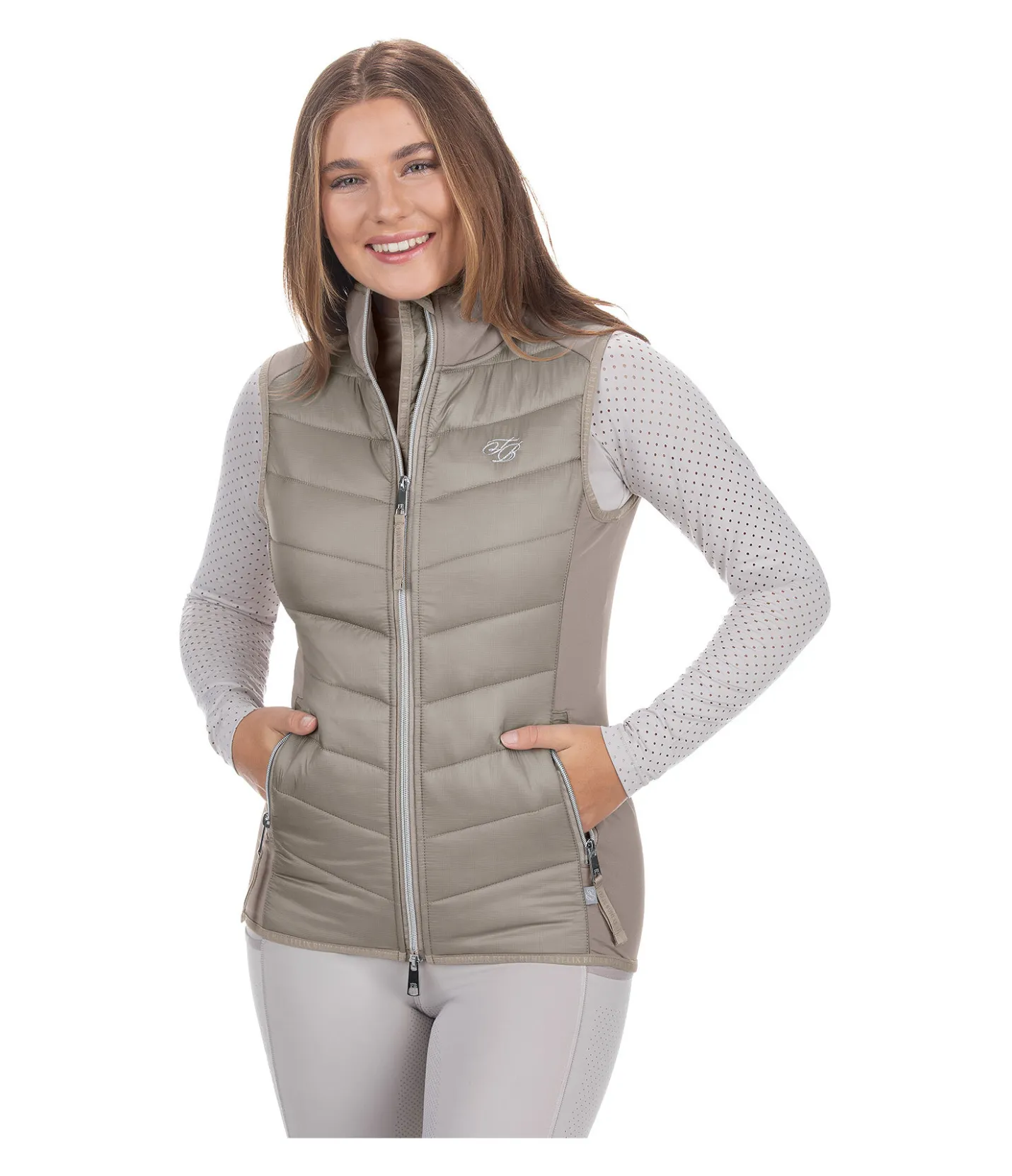 Felix Bühler Gilet d'équitation Nele taupe New