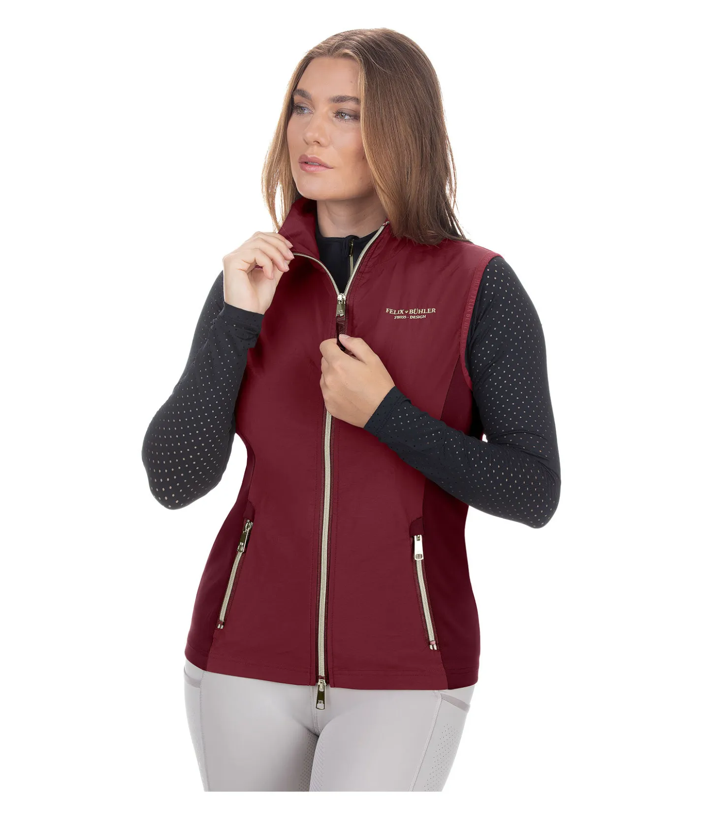 Felix Bühler Gilet d'équitation bi-matière Jeanne bordeaux Sale