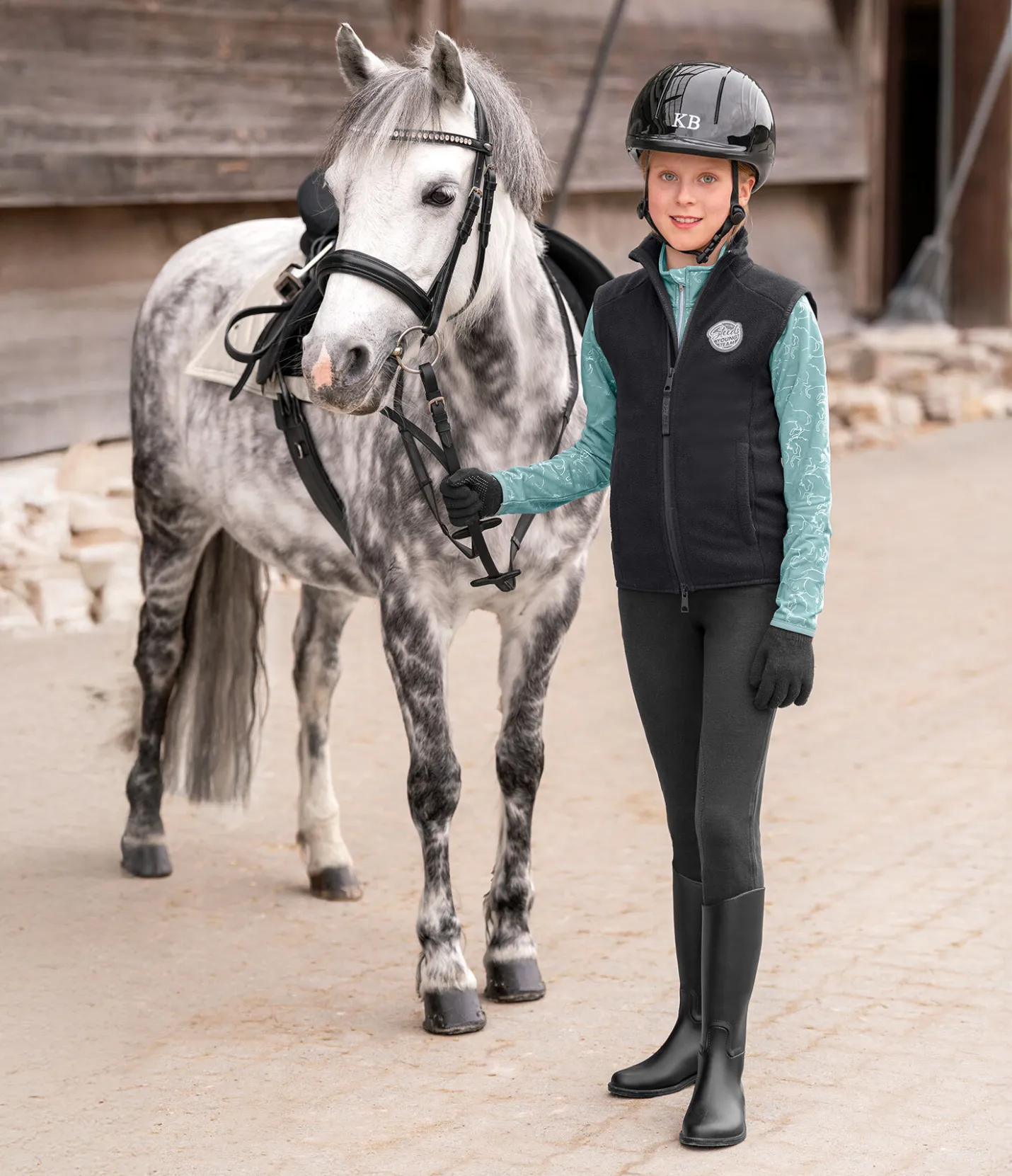 STEEDS Gilet d'équitation en polaire enfant Magali noir Discount