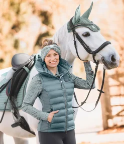 Felix Bühler Gilet d'équitation softshell bi-matière à capuche Jessy vert jade Clearance