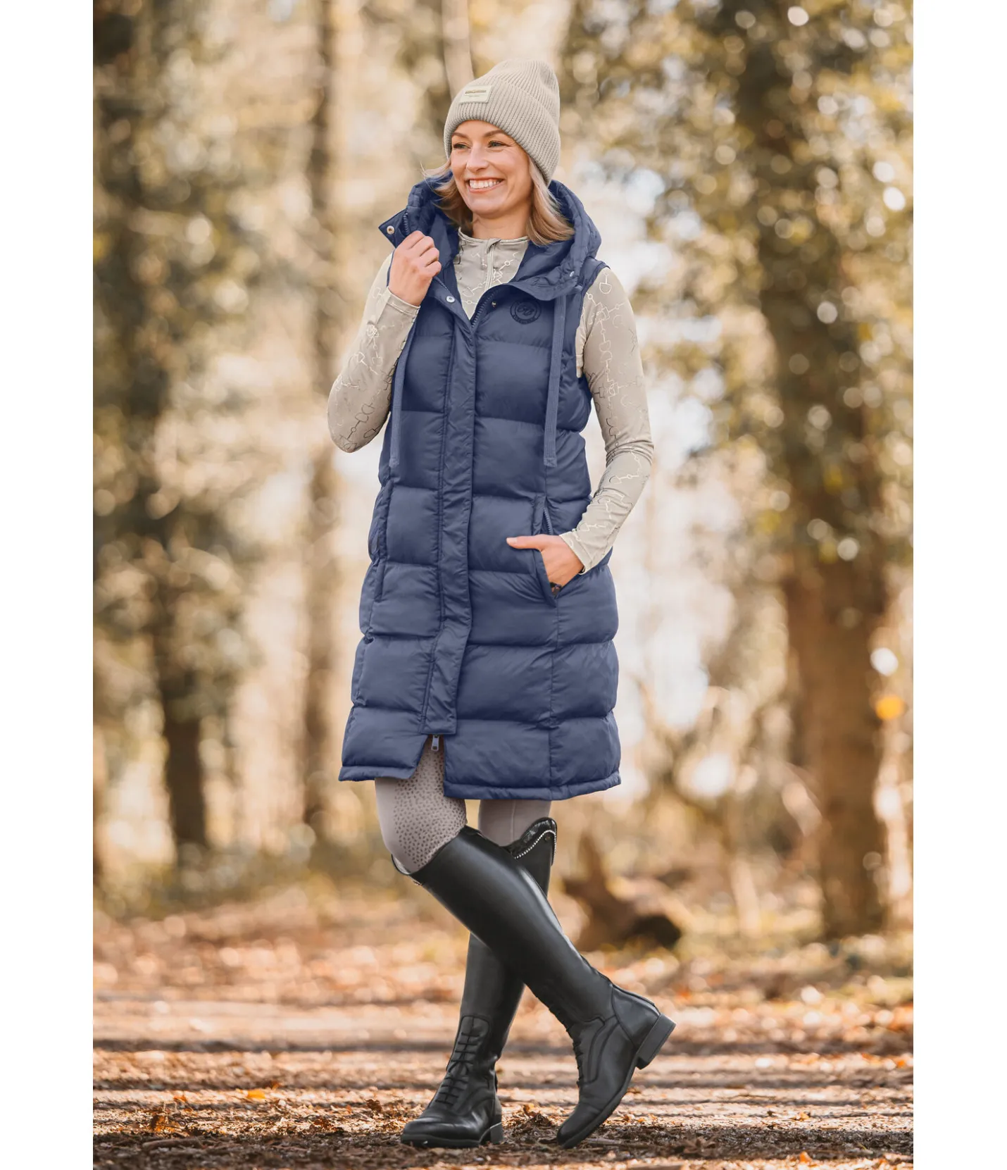 Felix Bühler Gilet long à capuche Clara ciel nuageux Outlet