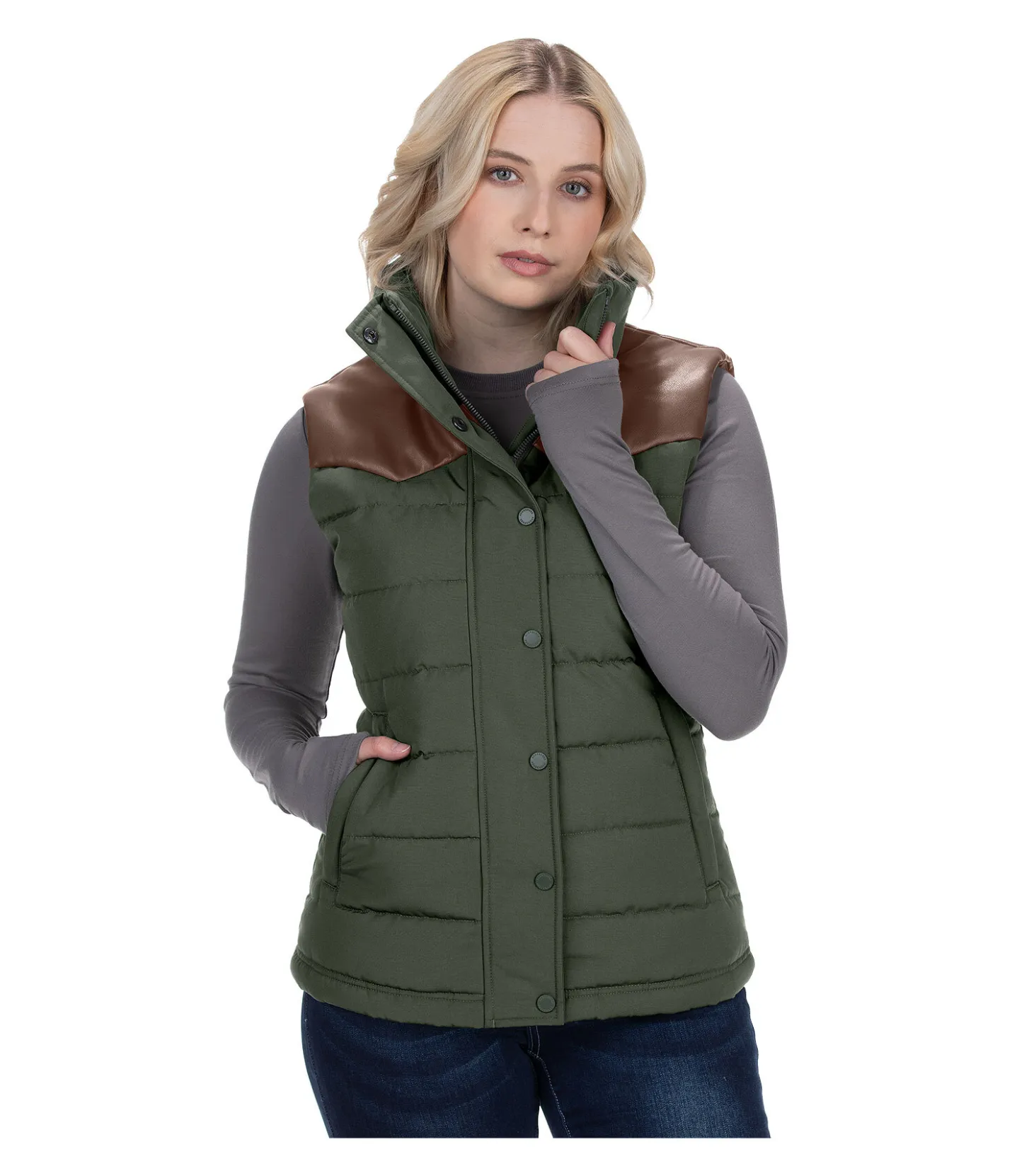 STONEDEEK Gilet matelassé Hazel vert mousse Sale